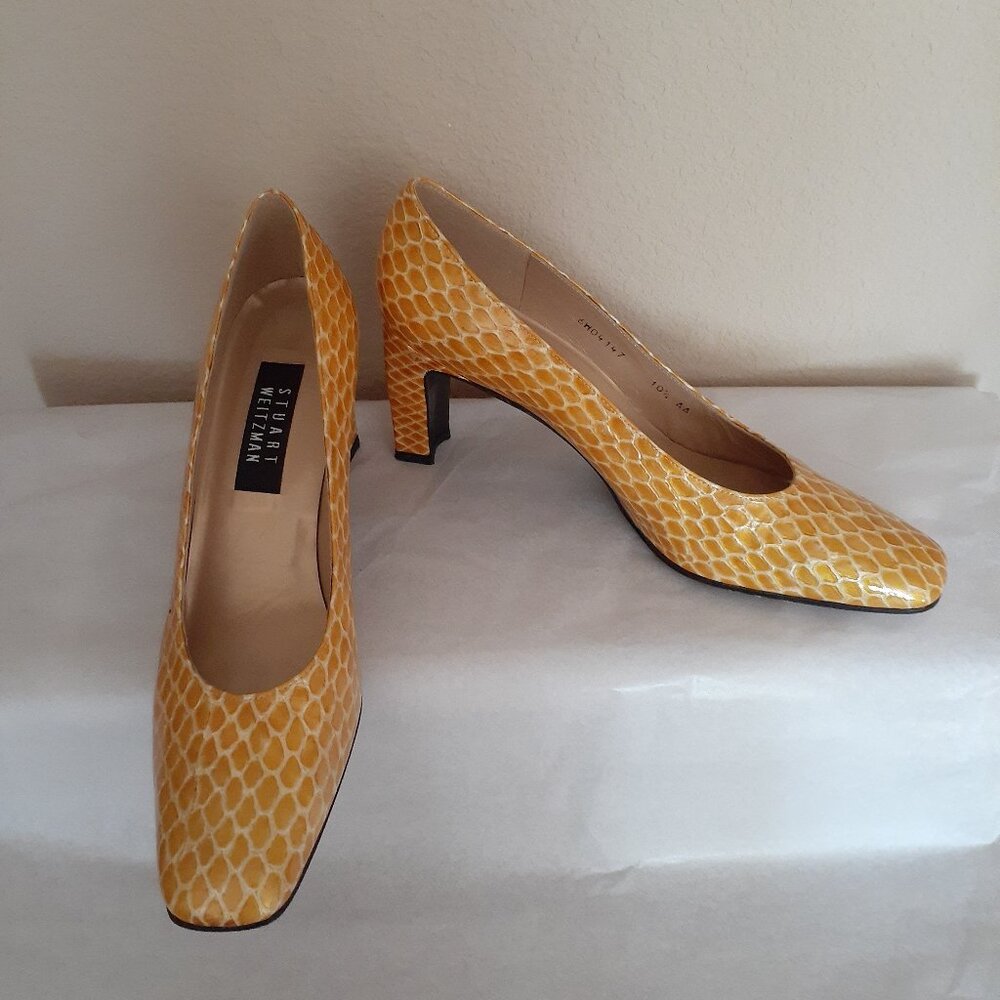 Stuart Weitzman Reptile Pattern Leather Heels - image 1